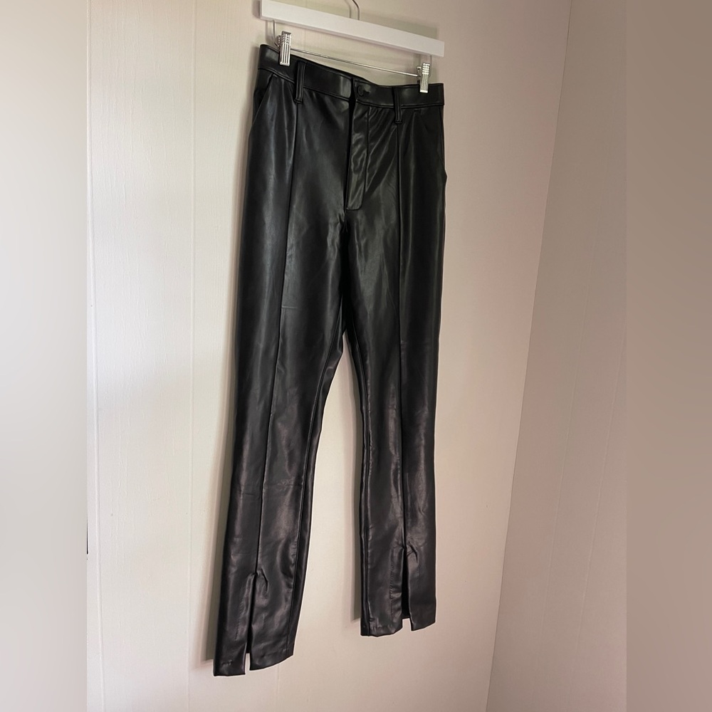 Abercrombie & Fitch Pants The Skinny Ultra High Rise Black Vegan Leather 8/29L - Picture 5 of 14